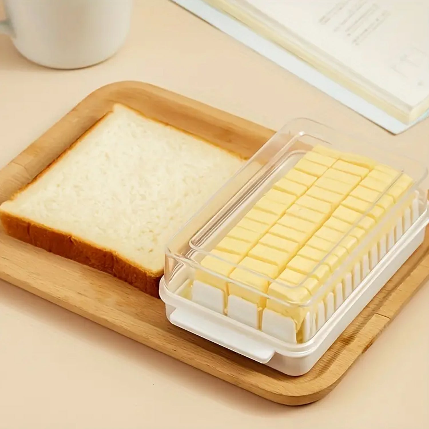 5848 Butter storage box with slicer for easy cutting,cheese butter organizer dispenser for kitchen refrigerator,Transparent plastic butter box with lid,butter cutter slicer storage tray (1 Pc) 5848 Butter storage box with slicer for easy cutting,cheese butter organizer dispenser for kitchen refrigerator,Transparent plastic butter box with lid,butter cutter slicer storage tray (1 Pc)